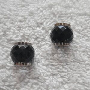 Brighton Lot of 2 Black Faceted Glass Beads New Retired